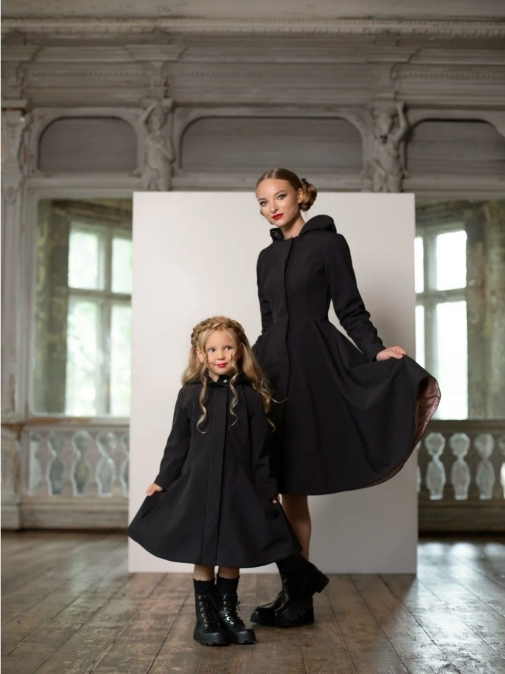 RainSisters Girls Flared Coat Midnight Black Size 110/116 (5/6) NWT Discontinued